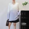 --Imitation mink velvet knitted sweater top autumn and winter new loose soft waxy sweater pullover woman