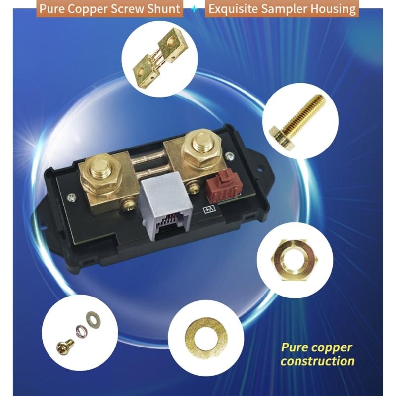 1 Set Battery Coulomb Counter Power Volt Ammeter for Lithium Batteries with Intelligent Safe Features Cable Included