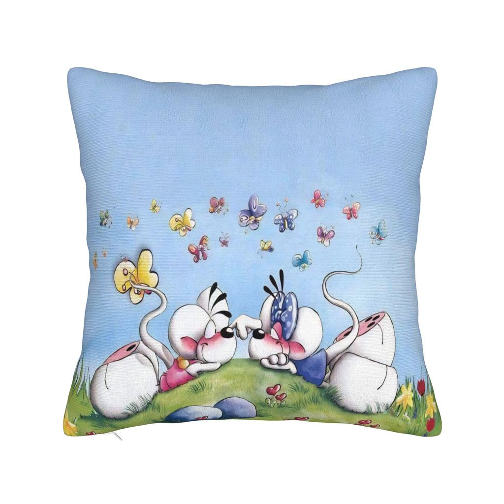 Cartoon D-Diddl Pillowcases  Vintage Pillow Case For Living Room Chair Soft Pillow Cover