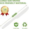 Compostable Knife100 Biodegradable Silverware for Party Large Disposable Utensils Eco Friendly Durable and Heat Resistant Alter