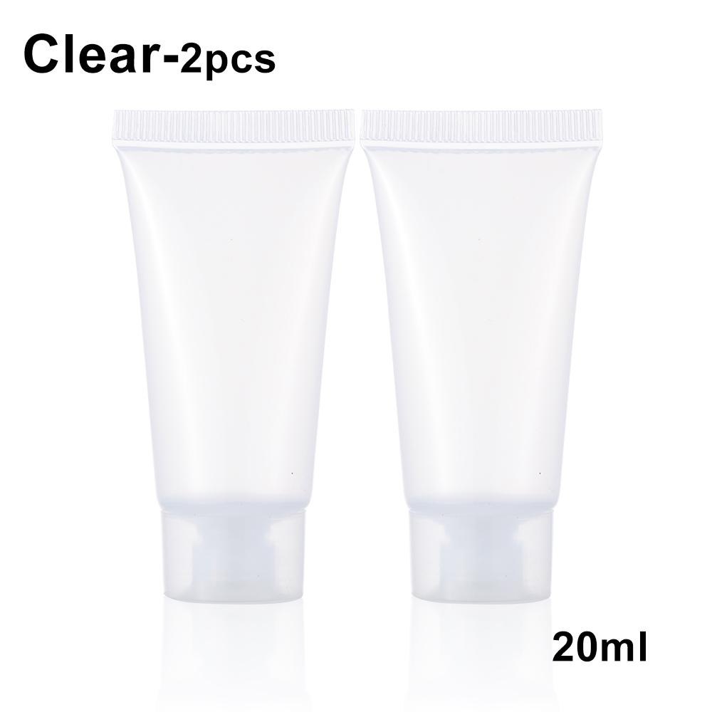 2Pcs Travel Size Empty Matte Clear Tube Cosmetic Cream Lotion Shampoo Bath Squeeze Lotion Containers Refillable Bottles