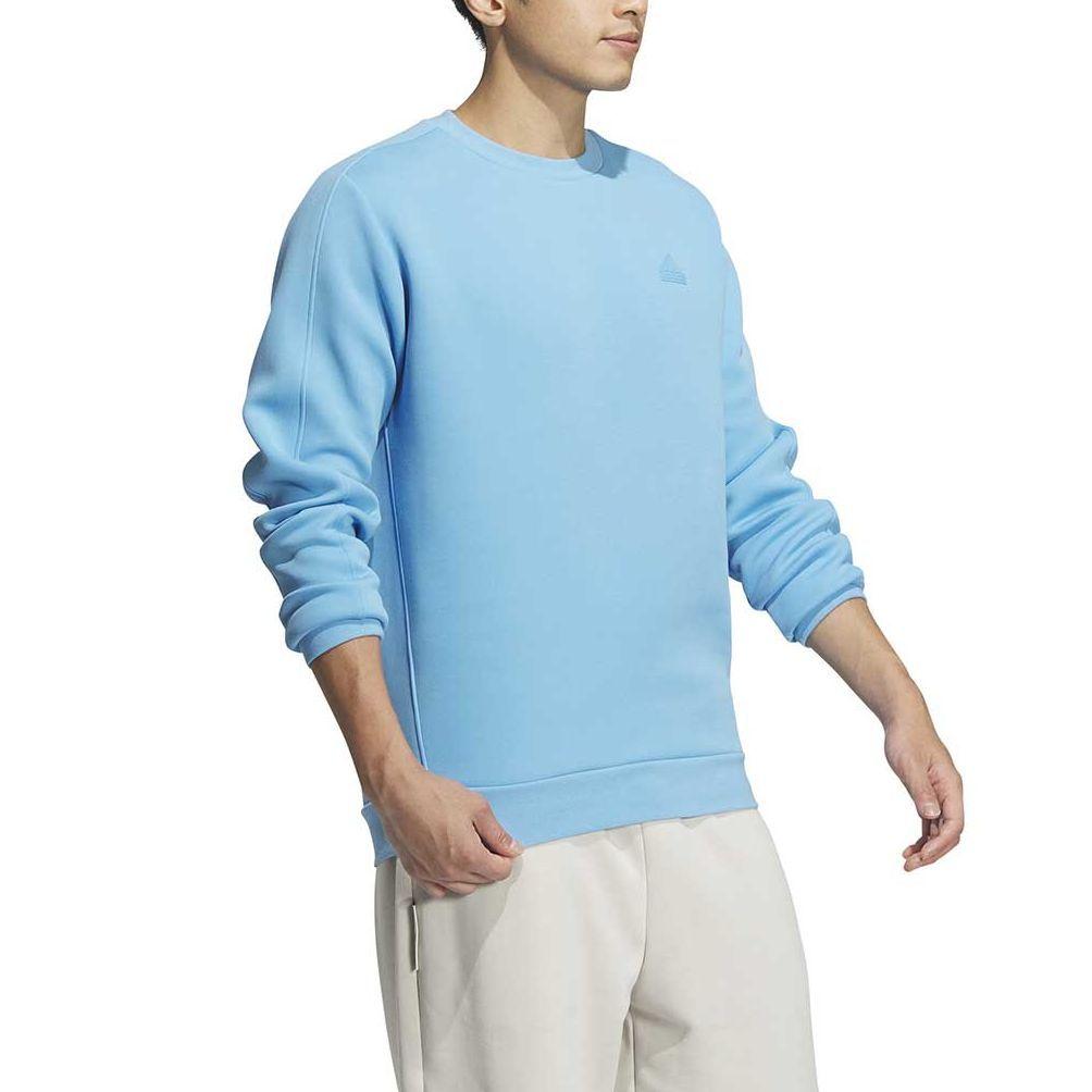 adidas Einfarbiges lässiges locker sitzendes Rundhals-Langarm-Sweatshirt für Herren, Oberteile, Blau JE8638
