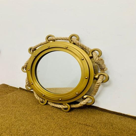 40.64 Cm Porthole Round Rope Porthole Aluminium Port Mirror Wall Hanging Ship Porthole Home Decorative