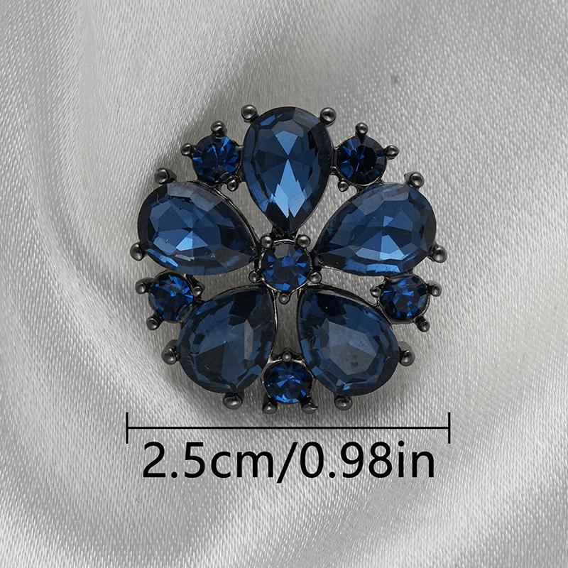 Designer Rhinestone Flower Buttons Hollow 3Pcs 15mm 21mm 25mm DIY Craft Accessories For Home Sewing Projects