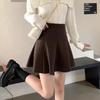 Plus Size Woolen A-line Mini Skirt for Women - Slimming, Bodycon, Short Style for Autumn/Winter