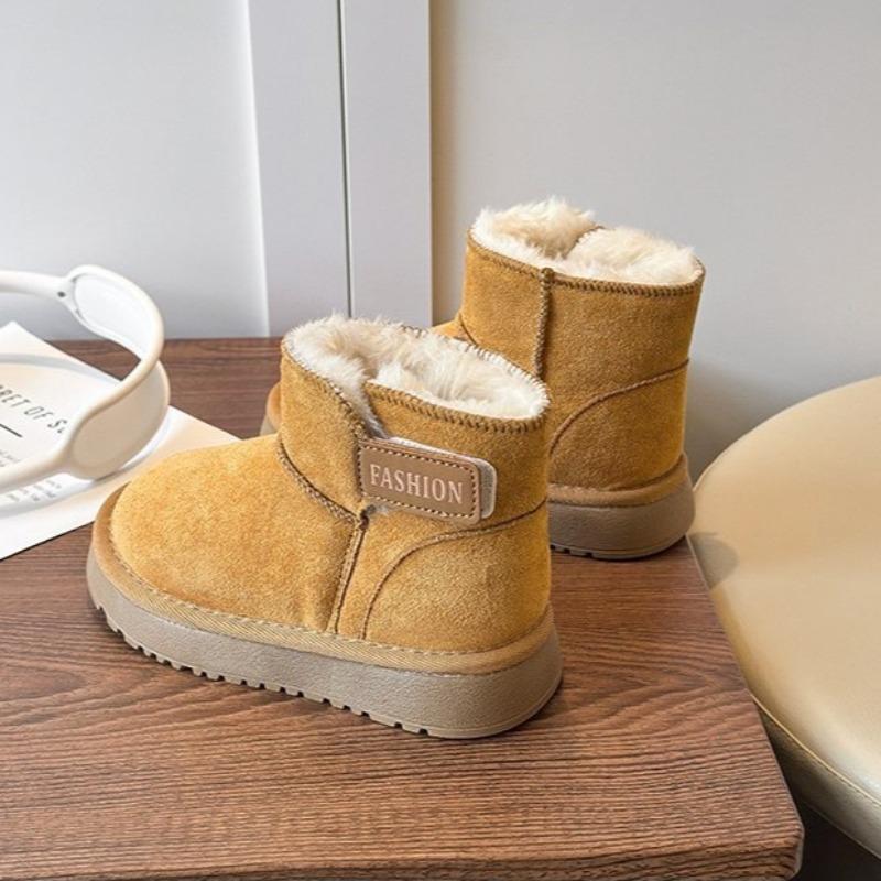 Children's Non-slip Soft-soled Snow Boots Boys' Thickened Fleece-lined Short Boots Warm and Breathable Cotton Boots