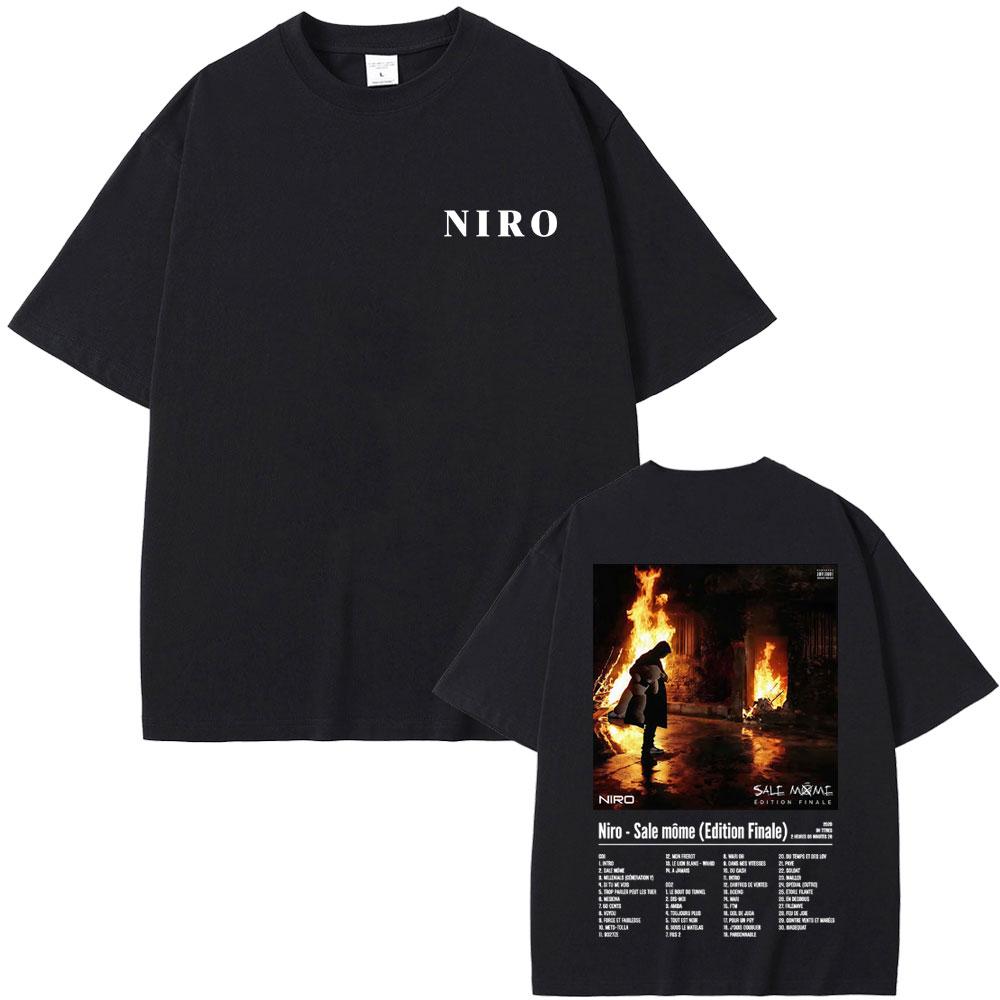Rapper Niro OX7 Album Graphic T-shirt Unisex Women Hip Hop Fashion Pop Music T-shirts Male Casual Cotton Vintage T Shirt Streetwear