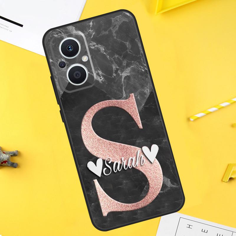 PERSONALISED INITIALS MARBLE Case For OPPO Find X5 X6 Pro X2 Lite X3 Neo OPPO Reno 8T 10 5Z 2Z 4Z 4 5 6 7 8 Lite Coque