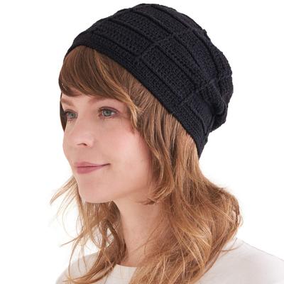 Häkelblock Großer Baskenmütze Übergröße Hut Kostenlos Schwarz [Casual Box] Handgestrickte Uhr, [Bekleidung & Schuhe] Herren- & Damen-Anhänger, Größe,