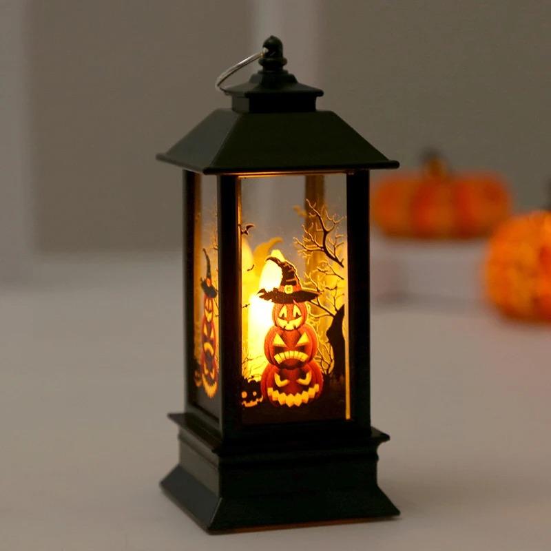 Halloween LED Electronic Pagoda Candle Light, Pumpkin Witch Skeleton Owl Decor for Home Party Desktop Mood Atmosphere, Cute Festival Gift Ornaments