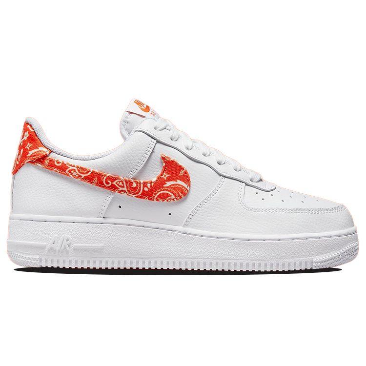 Nike  Air Force 1 07 Rush Orange Paisley Women Sneakers White DJ9942-102