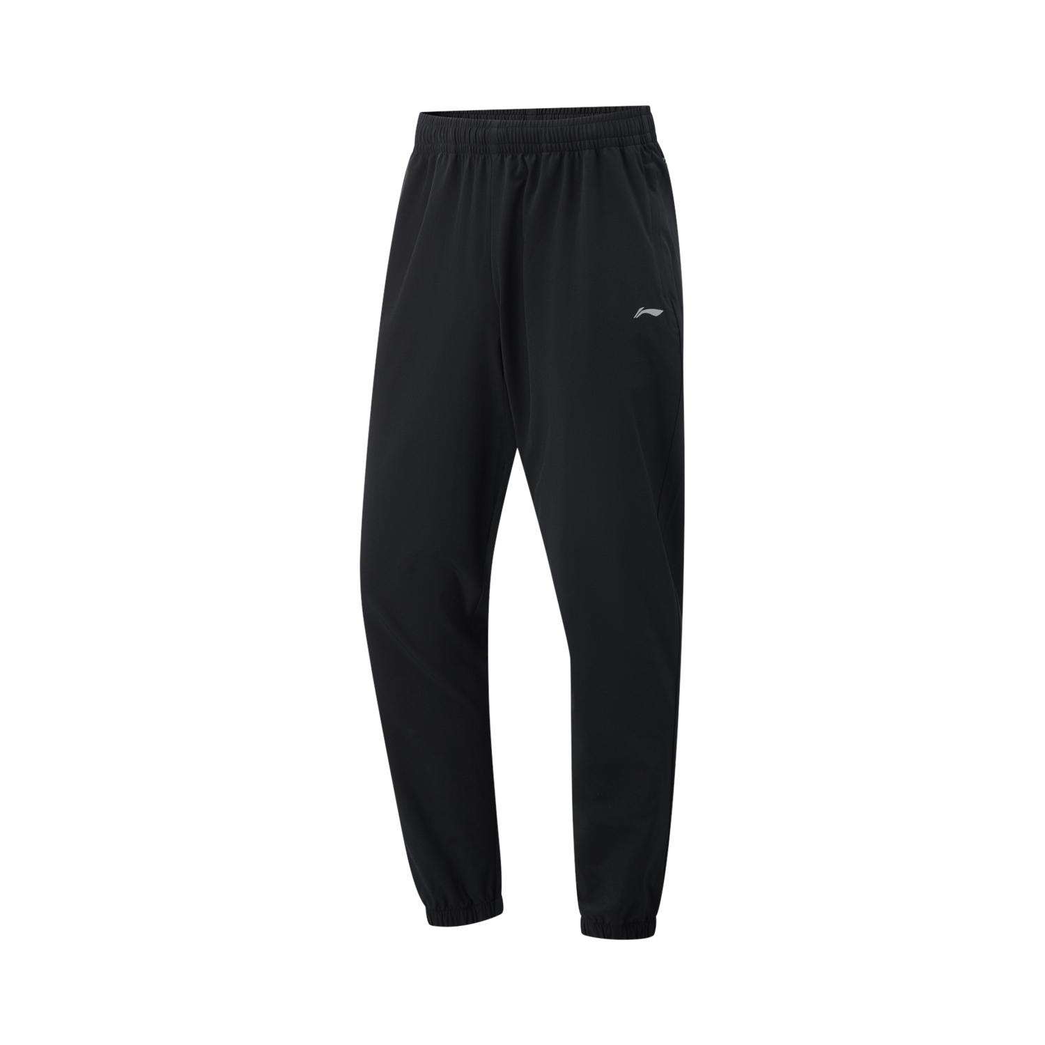 

Li-Ning Solid Color Mid Waist Elastic Versatile Cuffed Sports Long Pants Men bottoms AYKV223-1 3XL