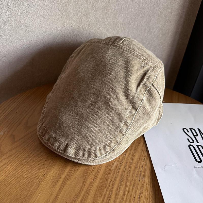 Waterwashed Cotton Retro Beret Hat With Breathable And Sunshade Features For Men And Women