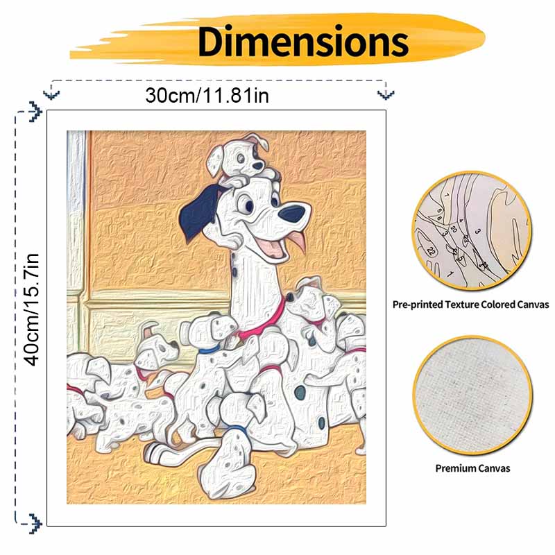 Disney 101 Dalmatians Oil Painting Kit Digital Painting Art Handmade Diy Home Room Decorations