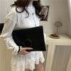 Vintage Damen Umschlag-Clutch-Tasche PU-Leder Große Kapazität Handtasche Mode Halbmond-Schnalle Umhängetasche Elegante Crossbody-Tasche Abendtasche