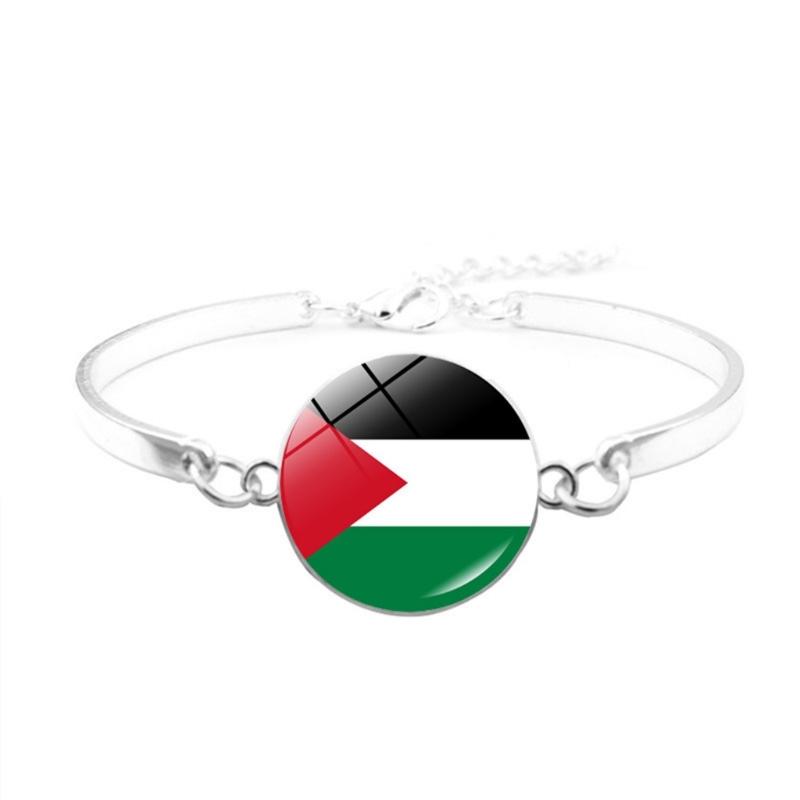 Palestine Flag Bracelets Fashion Glass Beaded Bracelet Bangles for Women Men
