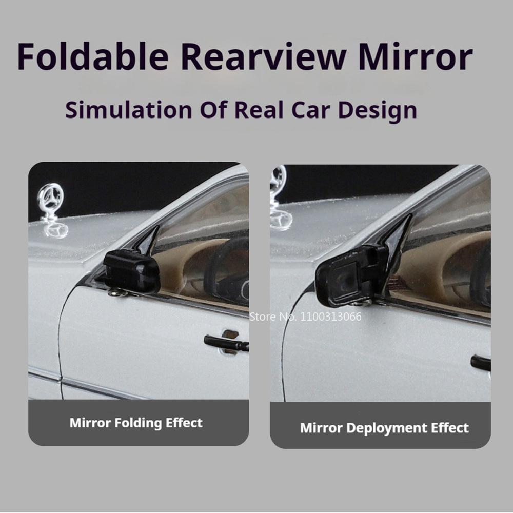 1:24 Scale W140 320SEL 300SEL Metal Diecast Model Cars Toy 6 Doors Opened Vehicles Light Music Car Collection Toys Kids Gifts