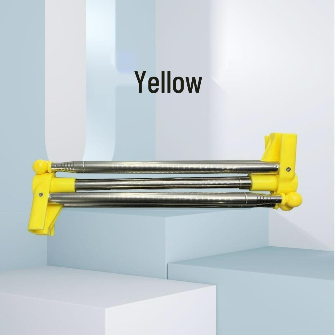 

Висувна складна сушарка для одягу з нержавіючої сталі для використання в приміщенні, на балконі або в подорожі жовтий