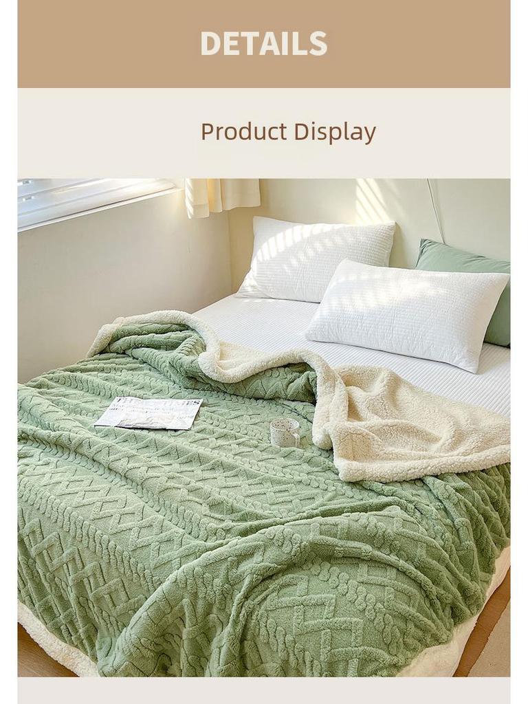 Koc z polaru koralowego - Miękki szal na sofę i do biura