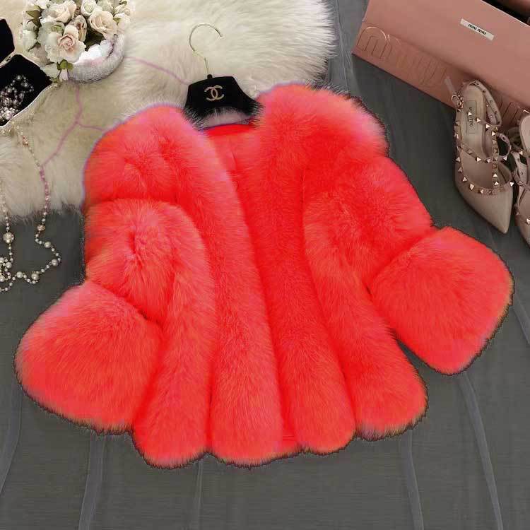 Herbst und Winter neuer Pelzmantel Damen Imitation Fuchspelz Slim-Fit warmer Pelzmantel