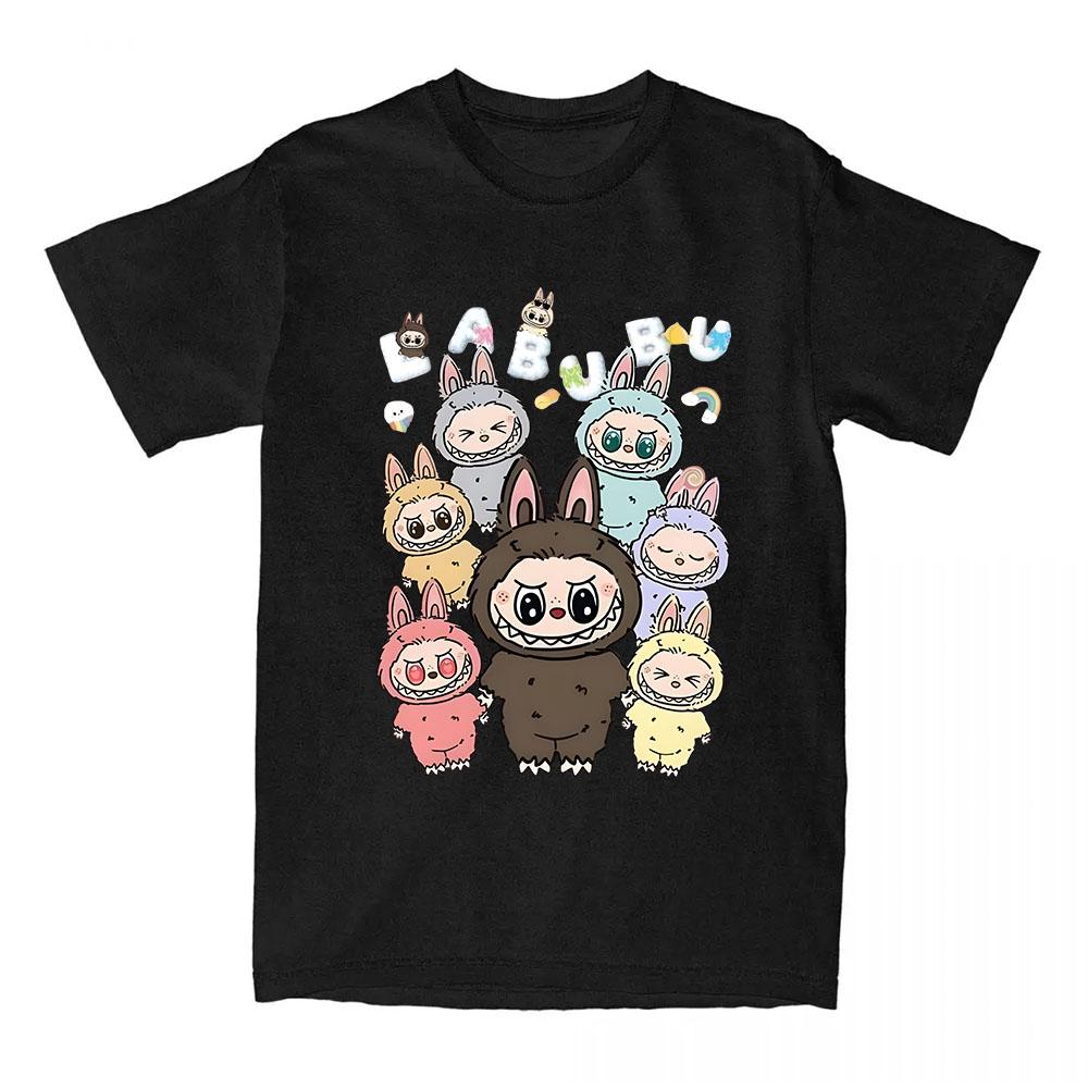 Labubu Doll Graphic T-shirt Cartoon Kawaii Printing Tshirts for Girl Casual Fashion Short Sleeve T Shirt Cotton Loose Women Tees XXL чёрный 1939₽