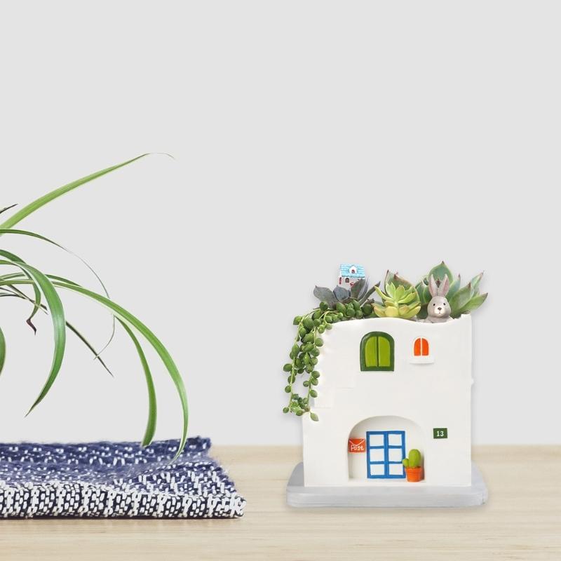 Haus Aufbewahrungsglas Silikonformen DIY Beton Guss Blumentopf Form Kerzenständer Verzierungsherstellungswerkzeug Leicht zu reinigen