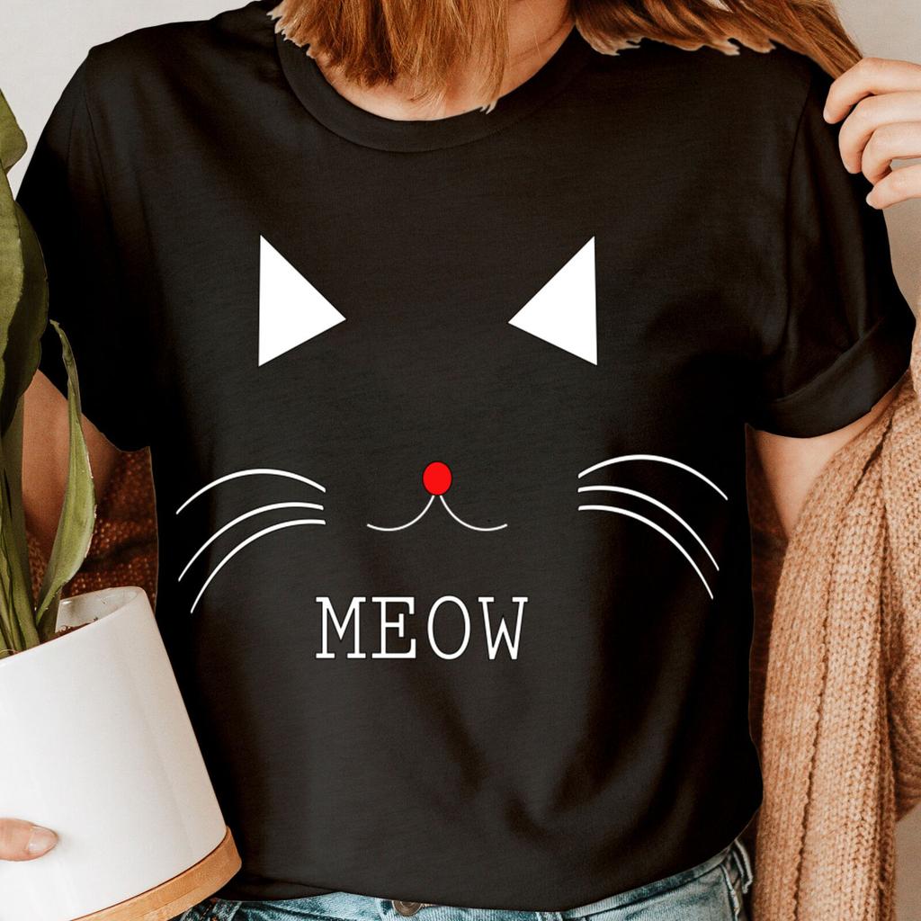 Cat Animal Lovers Gift Idea For Her Funny Novelty Womens 100% Cotton T-shirt Mens Tees Tops Tee Top #DGV4