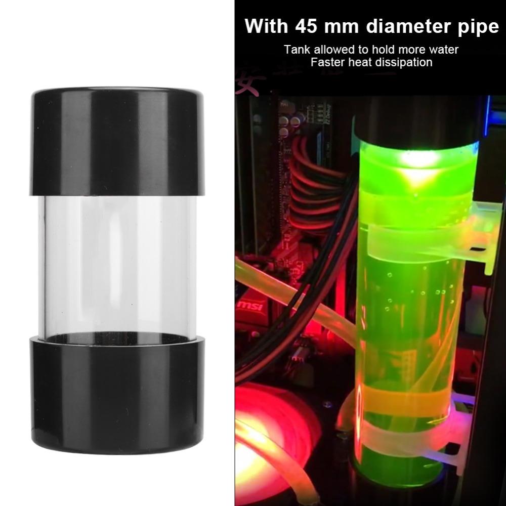 G1/4 Thread Water Cooling Tank 100MM Length Transparent Cylinder Water Cooling Reservoir PC Water Cooling Reservoir Gaming PC