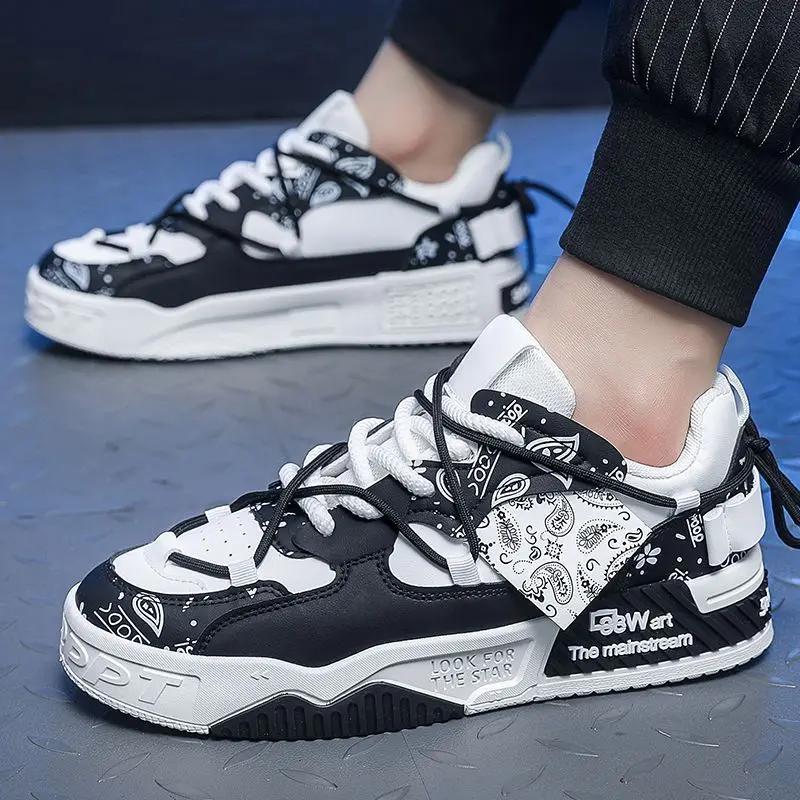 Korean Version Men Casual Shoes Spring Fashion Versatile Thick Sole Comfortable Board Shoes Outdoor Travel Sports Shoes