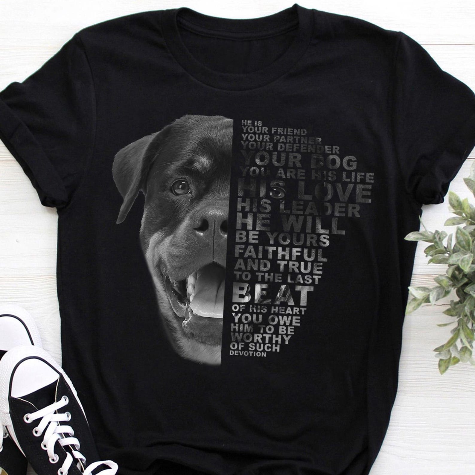 Rottweiler Dog Lover T-Shirt: Funny Rottie Gift L