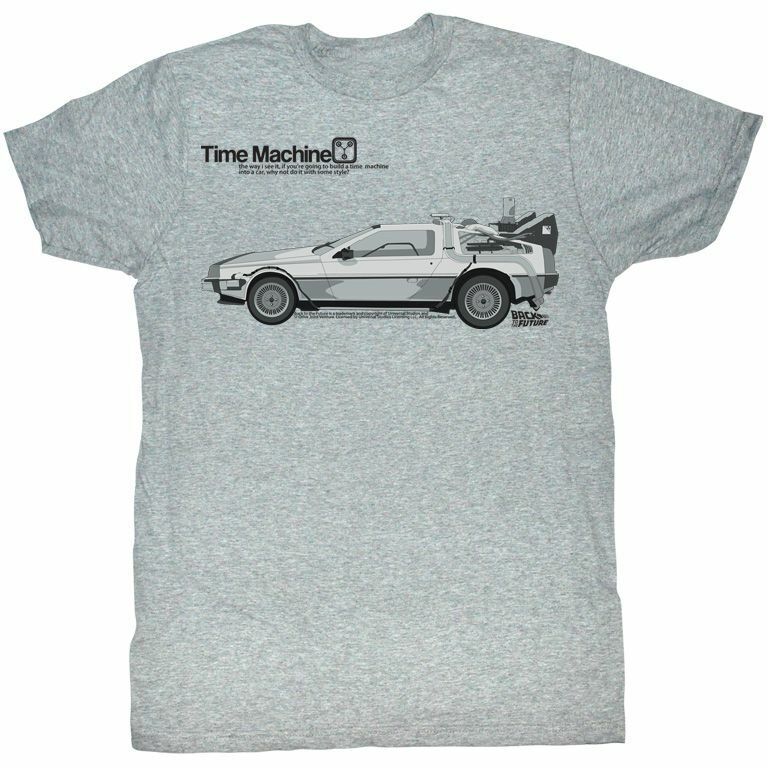 Back to the Future Delorean Gray Adult T-Shirt Mens Womens Tees Top XL