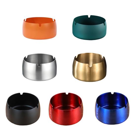 Stainless Steel Ashtray with 3 Slots Heat-resistant Heavy Duty Metal