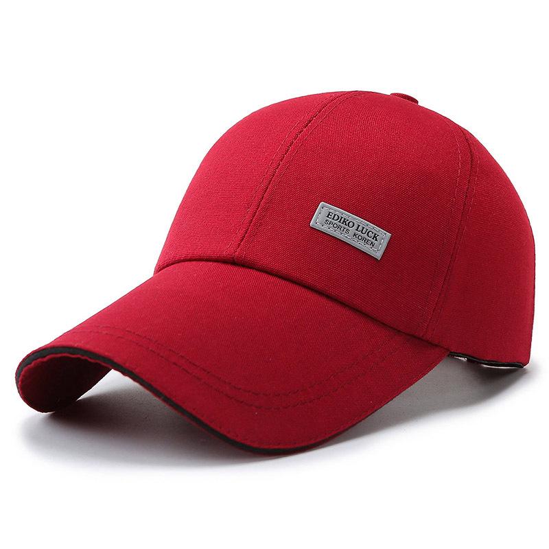 Spring and Autumn New Hat Men's Canvas Luminous Label Printing Baseball Cap Sunshade Sunscreen Big Eaves Cap