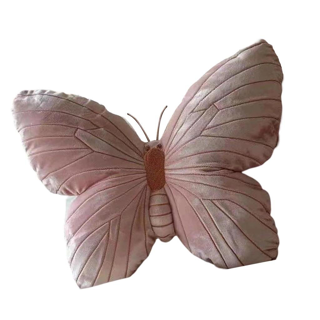 Butterfly Shape Velvets Throw Pillow for Women Girls Stuffed Cushion Pad for Bedroom Living Room Sofa Couch Decoration
