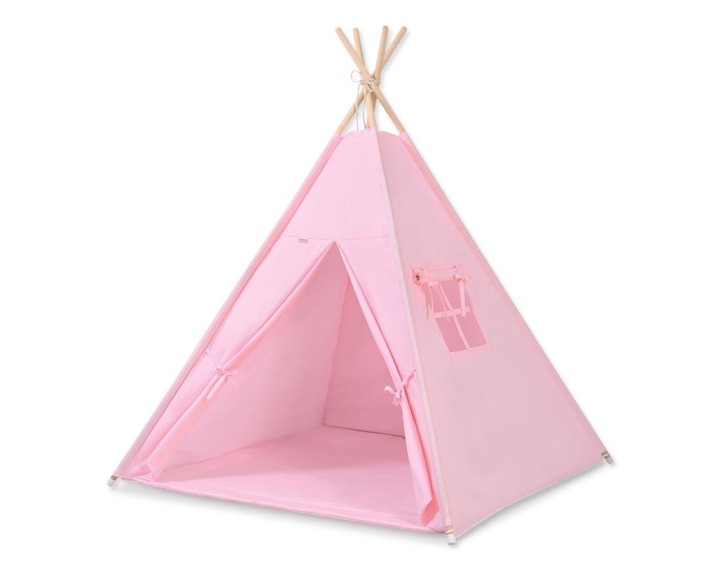 Tipi tent for children + mat + feather pendants - pink