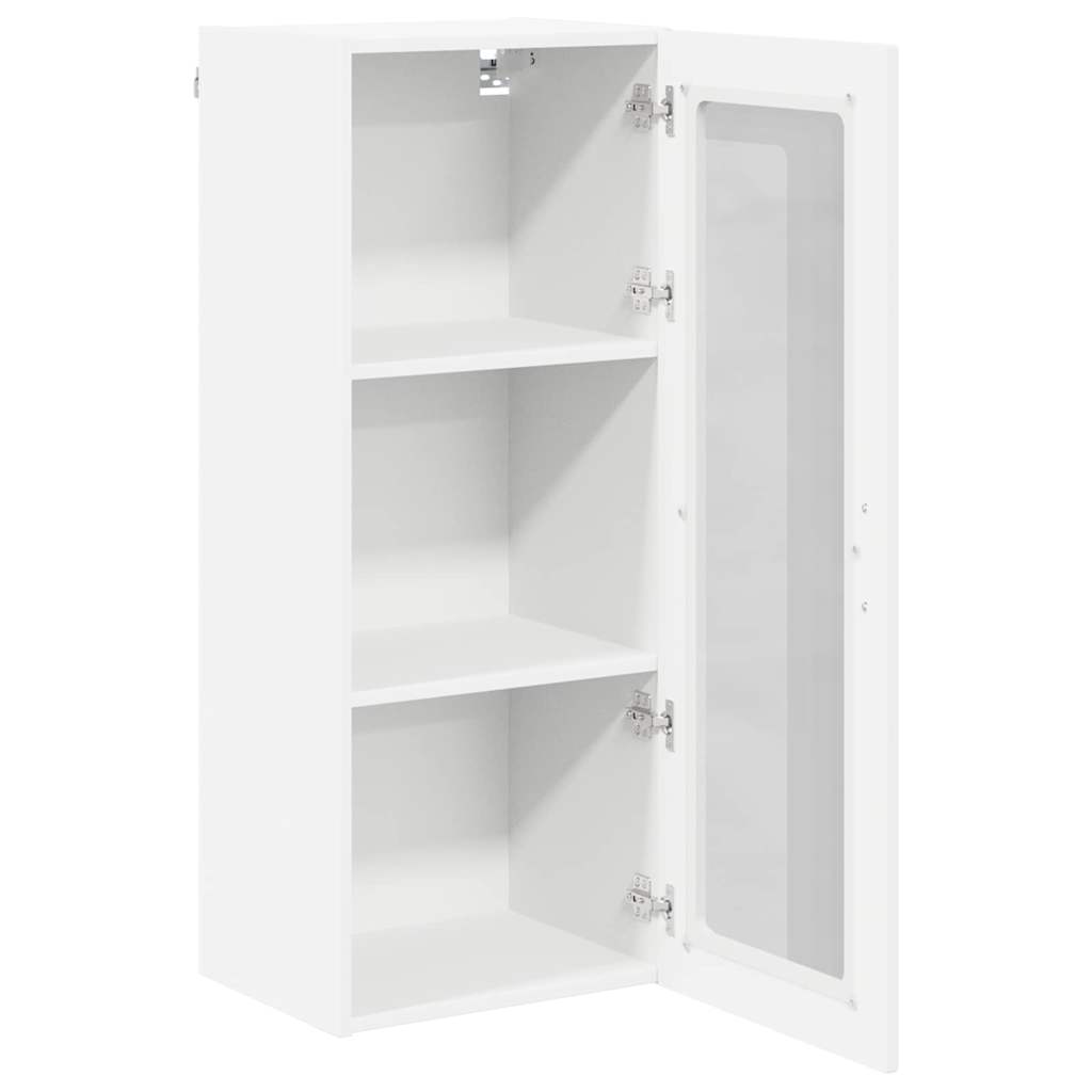 Wall Mounted Glass Cabinet LUCCA White 40 X 31 X 100 Cm Particleboard