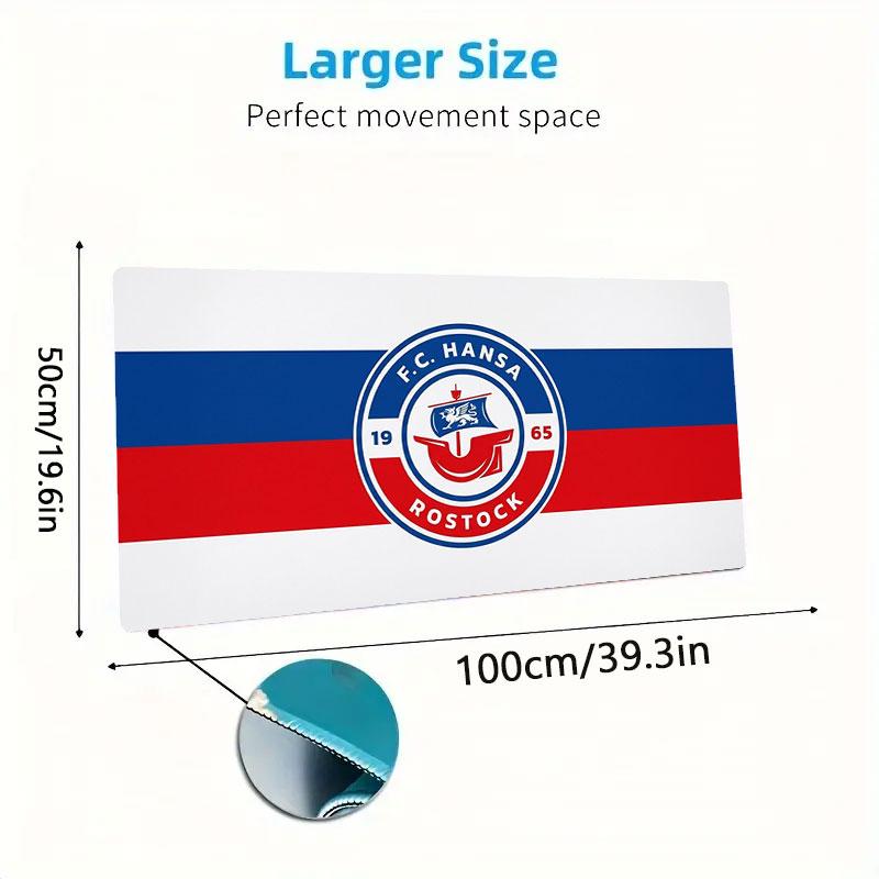 F.C. Hansa Rostock Large Size Mouse Pad Large Gaming Table Cushion Non-slip Laptop Tablet Big Mousepad XXL Mat Mini PC Playmat With Lock Edge