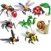 Creative Building Blocks Insect Model Bee Dragonfly Ant Mantis Children's Assembled Toys Interesting Animal Ornaments Gifts Kids