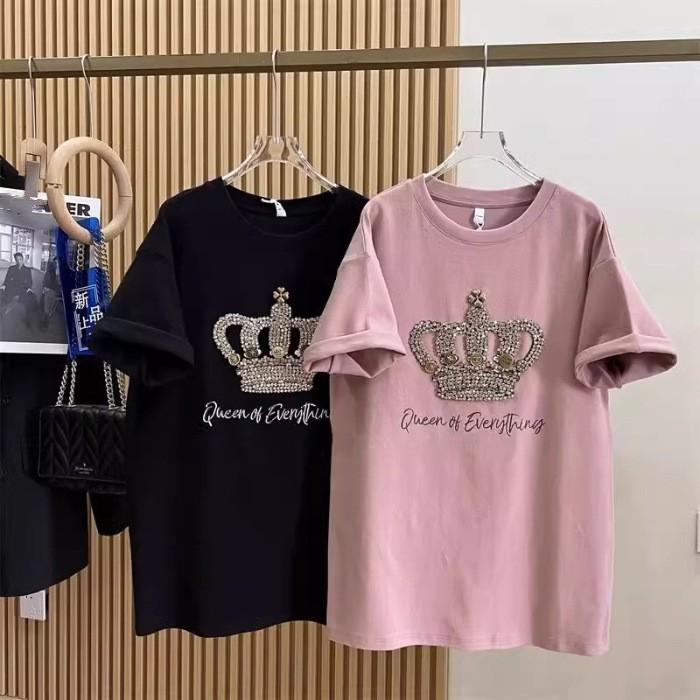 Damen Sommer Kurzarm Übergröße T-Shirts Locker Lässig Rundhals Kleidung