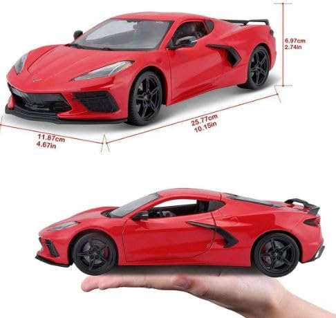 Maisto 2020 Chevrolet Corvette C8 Stingray Red 1/18 Scale Model Special Edition 2020 Chevrolet Corvette C8 Stingray Die Cast Torch Red Diecast Car