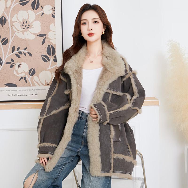 KAISER Women s Chic Rabbit Fur Mid-Length Coat XL