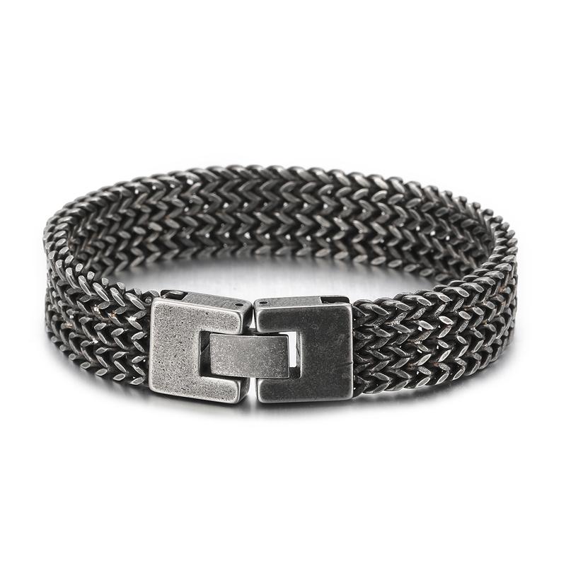 Bransoletka Męska Łańcuszek Tenisowy z Siatki 13 mm Stal Nierdzewna Modny Prezent