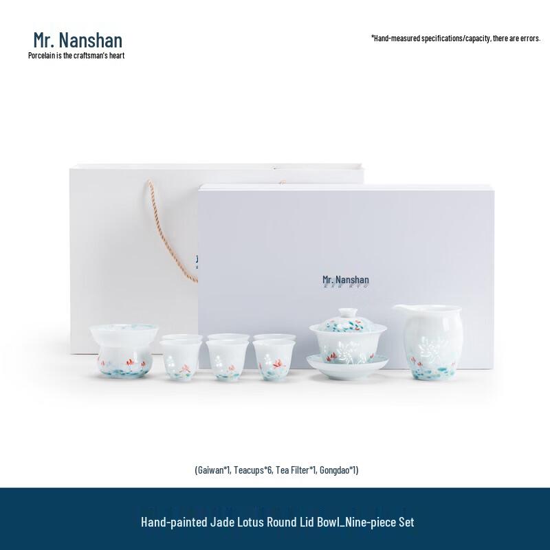 

Chinese Hand-painted Ceramic Kung Fu Tea Set with Gaiwan