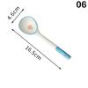 Kawaii Flower Ceramic Soup Spoon Cute Korean Ice Cream Hand Painted Coffee Dessert Long Handle Spoon Kitchen Accessories