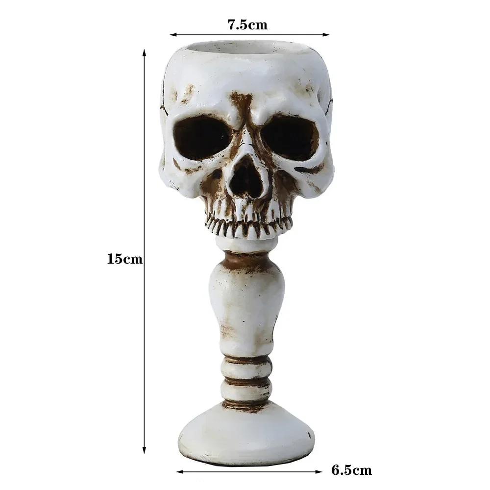 1Piece Skull Candle Holder Resin Ghost Head Candlestick for Halloween Christmas Party Bar Decoration Art Crafts for Home Decor