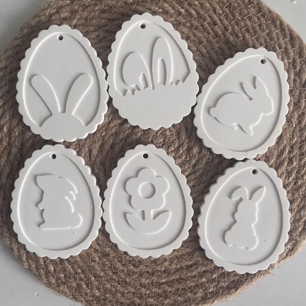 Cartoon Easter Bunny Pendant Mold Cute Drop Glue Plaster Mold  Happy Easter Decor
