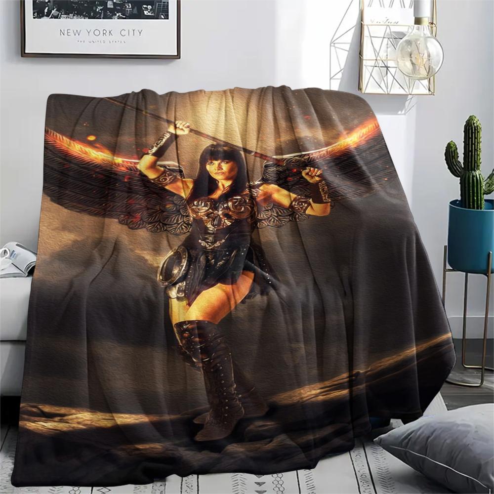 1PC Xena Warrior Print Flannel Blanket, High Quality Comfortable for All Seasons, Home Decor, Warmth and Comfort, Perfect for Christmas Gifts251