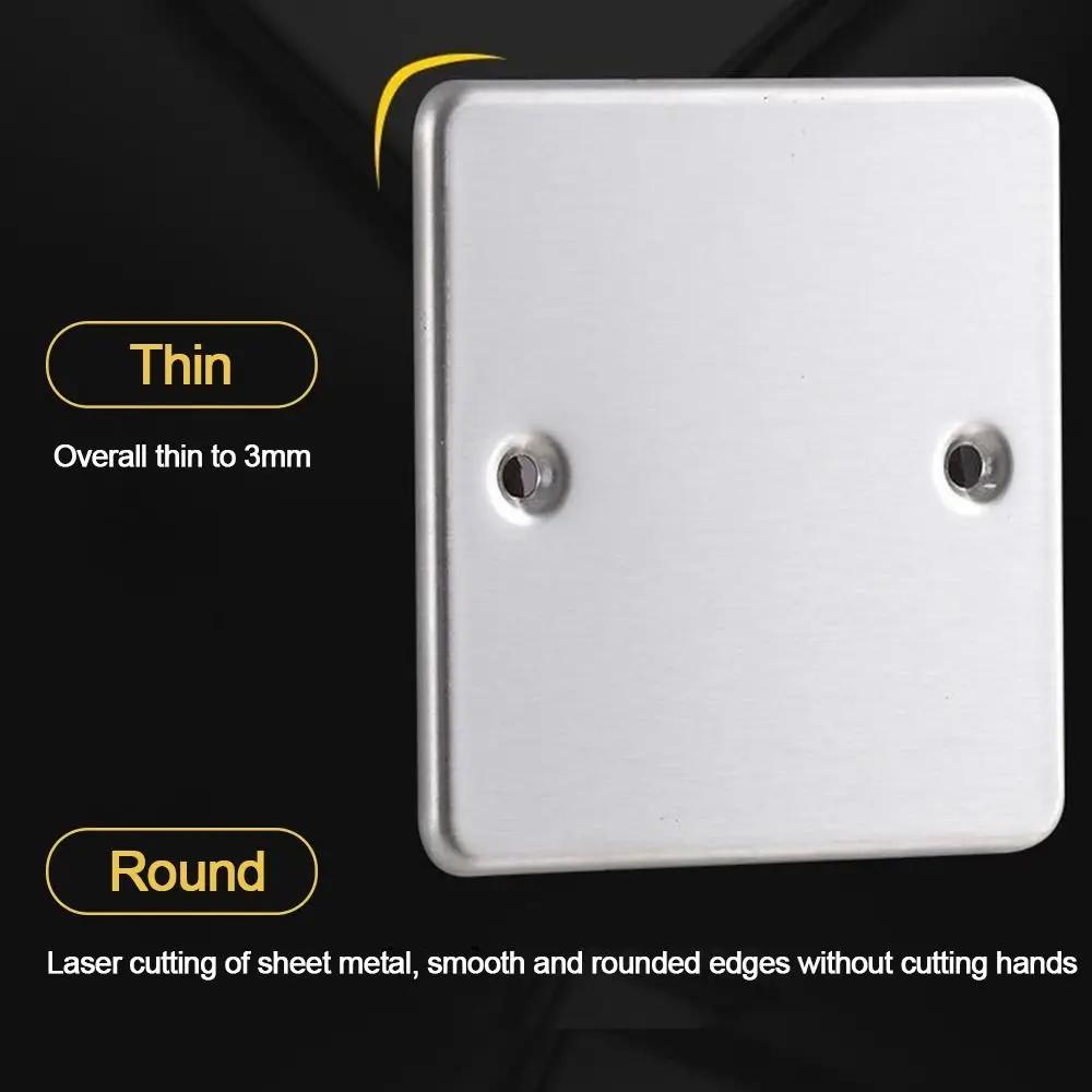 New 86 /120 Type Bottom Box Panel Stainless Steel Gold Silver Blank Panel Hole Wall Plug Board