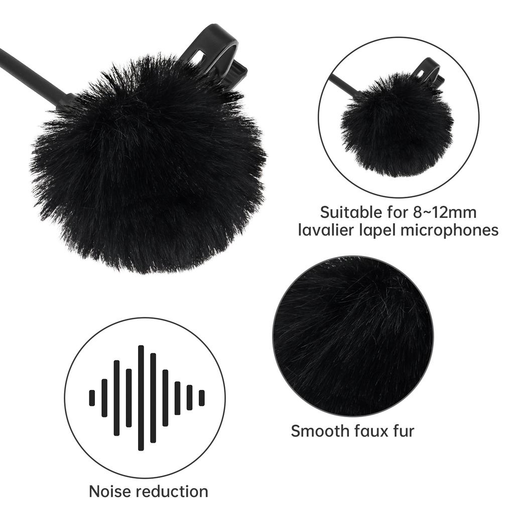 10pcs Lavalier Mic Furry Muffs Foam Windscreens Mini Microphone Universal Fit Wind Noise Reduction Accessory Kit
