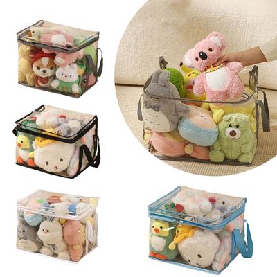 PVC Toy Storage Box Multifunctional Book Storage Bag Portable Transparent Doll Organizing Bag